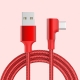 USB-C til USB-A Kabel – Flettet, USB-C Stik Vinklet 90° Opladnings- og Datakabel 1m (Rød) Rødt flettet USB-C til USB-A kabel – USB-C stik vinklet 90°