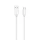 USB-A til USB-C kabel. Til opladning og data. 1 m. Hvid.