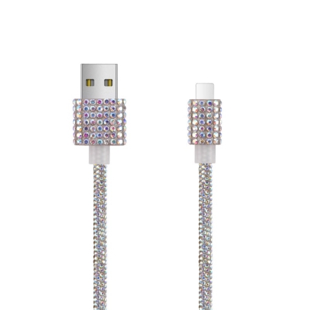 USB-A til USB-C Opladerkabel 40W – Diamantdesign Rainbow