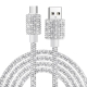 USB-A til USB-C Opladerkabel 40W – Diamantdesign Silver - 1M