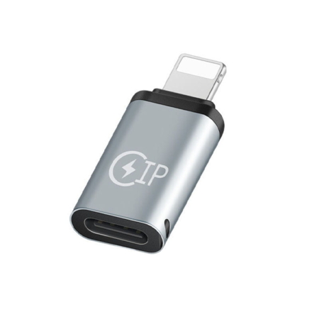 USB-C Hun til Lightning Han Adapter – Opladning & Data – Silver USB-C Hun til Lightning Han Adapter | Opladning - Silver