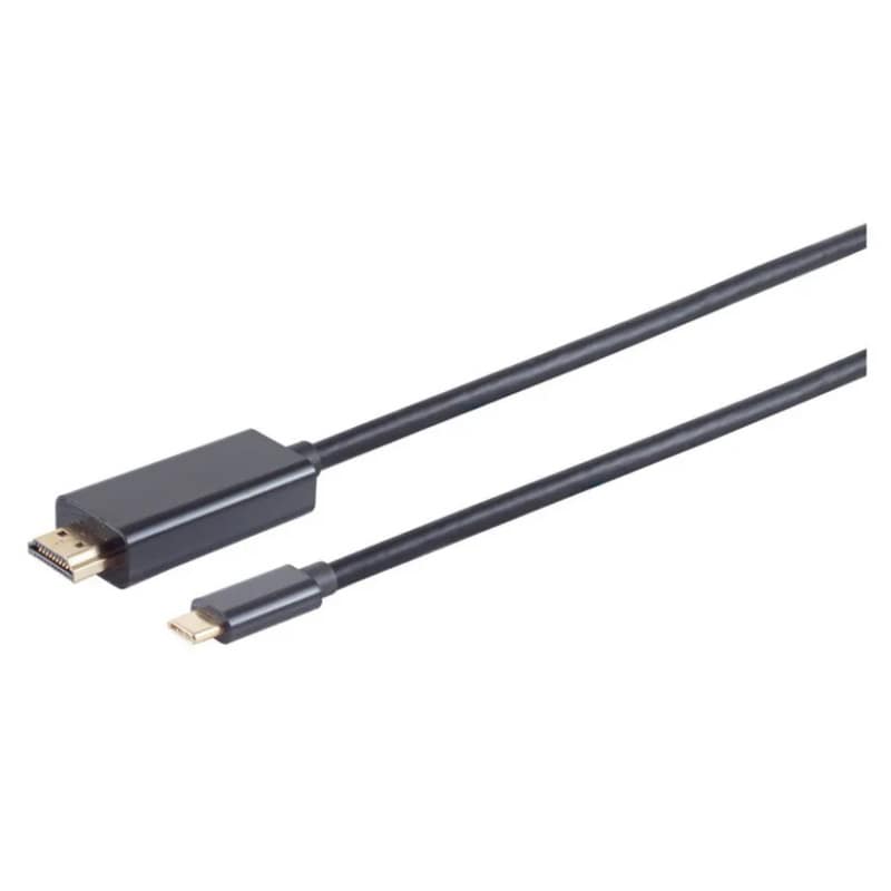 USB-C til HDMI Adapter Kabel 1,8 m - S-IMPULS (Sort, 30Hz)