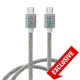 USB-C til USB-C Opladerkabel 60W – Diamantdesign Rainbow Shine – Hurtig Opladning 1M USB-C til USB-C Opladerkabel 60W – Diamantdesign - 1M - Rainbow Shine