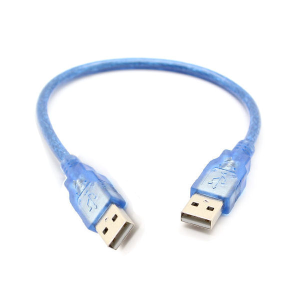 USB kabel 2.0. USB-A han / USB-A han på 30 cm i blå