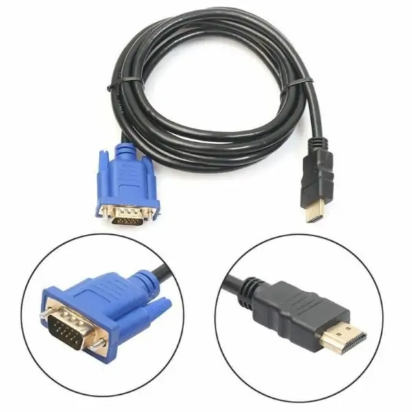 HDMI til VGA kabel. Guldbelagte stik. 1.8m. - Image 3