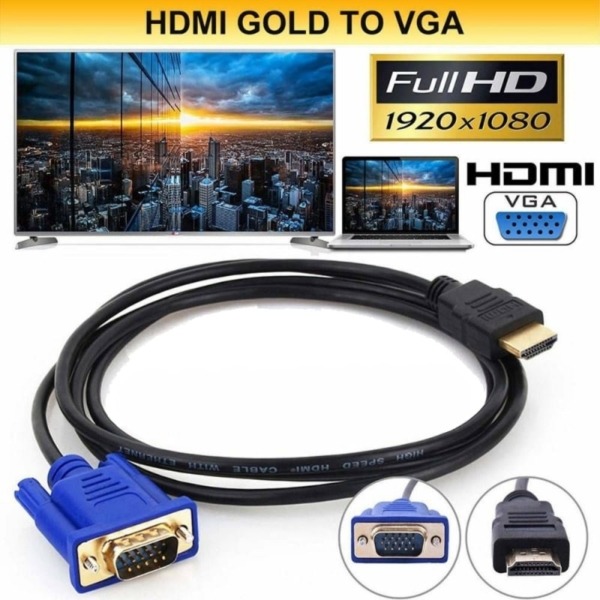 HDMI til VGA kabel. Guldbelagte stik. 1.8m. - Image 4