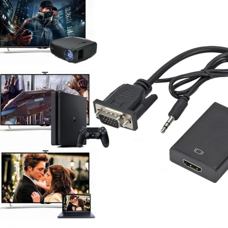 VGA til HDMI Konverter med Lyd. Plug & Play, 1080p HD, USB-strøm VGA til HDMI Konverter med Lyd. Plug & Play, 1080p HD, USB-strøm - Billede 9