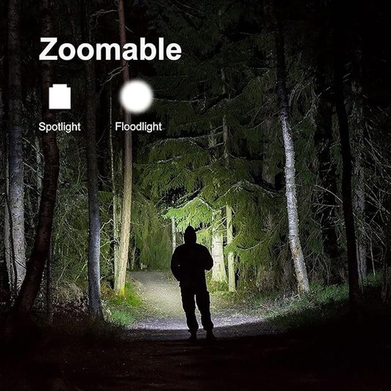 Ultraklar T6 teleskopisk alu-lommelygte. Lommelygte med Genopladeligt Batteri. 3,7V, 1200mAh Ultraklar T6 teleskopisk alu-lommelygte. Lommelygte med Genopladeligt Batteri. 3,7V, 1200mAh - Image 13