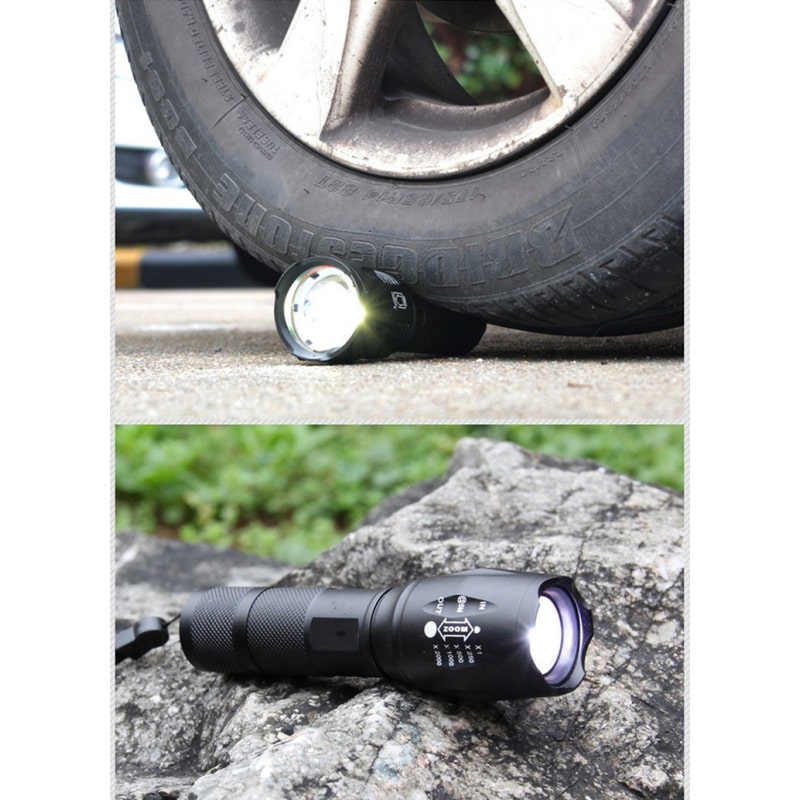 Ultraklar T6 teleskopisk alu-lommelygte. Lommelygte med Genopladeligt Batteri. 3,7V, 1200mAh Ultraklar T6 teleskopisk alu-lommelygte. Lommelygte med Genopladeligt Batteri. 3,7V, 1200mAh - Image 12