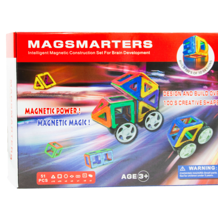 Magsmarters Magnetisk Byggesæt til Børn – 51 Dele Mobil, PC og tablet tilbehør