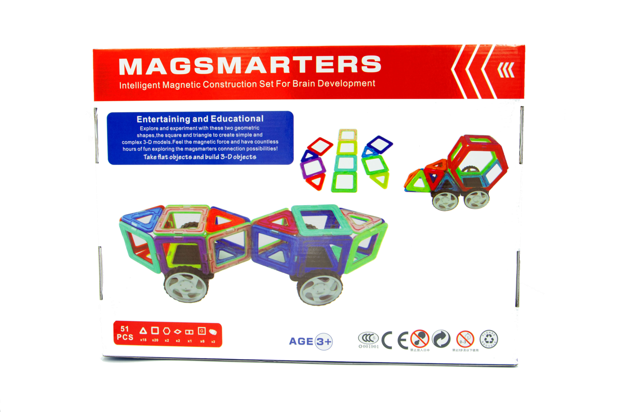 Magsmarters Magnetisk Byggesæt til Børn – 51 Dele Magsmarters Magnetisk Byggesæt til Børn – 51 Dele - Billede 2