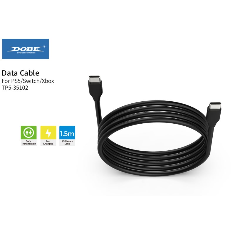 DOBE USB-C Gaming Opladningskabel til PS Portal, PS5, Nintendo Switch, Xbox mm. 1.5m DOBE USB-C Gaming Opladningskabel til PS Portal, PS5, Nintendo Switch, Xbox mm. 1.5m - Image 4
