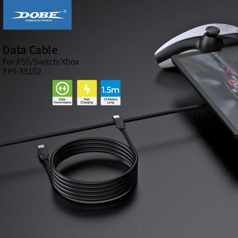 DOBE USB-C Gaming Opladningskabel til PS Portal, PS5, Nintendo Switch, Xbox mm. 1.5m DOBE USB-C Gaming Opladningskabel til PS Portal, PS5, Nintendo Switch, Xbox mm. 1.5m - Image 6