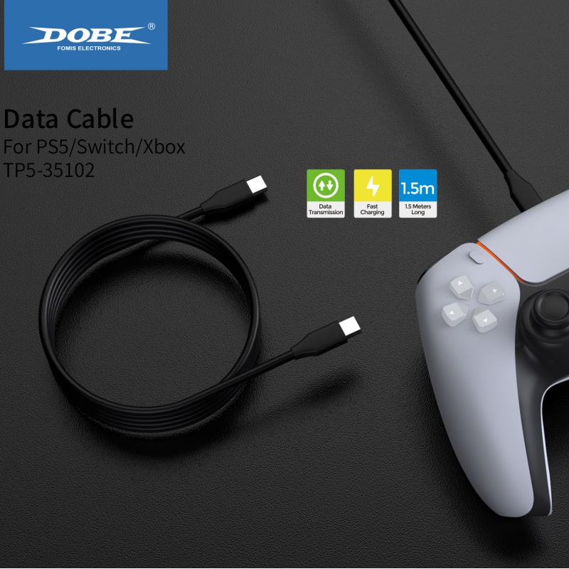 DOBE USB-C Gaming Opladningskabel til PS Portal, PS5, Nintendo Switch, Xbox mm. 1.5m DOBE USB-C Gaming Opladningskabel til PS Portal, PS5, Nintendo Switch, Xbox mm. 1.5m - Image 5