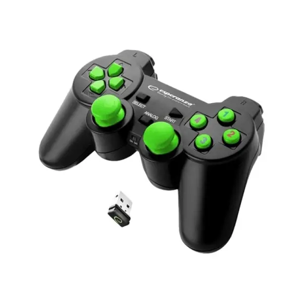 Esperanza GLADIATOR Trådløs controller til PS3. Sort/Grøn.