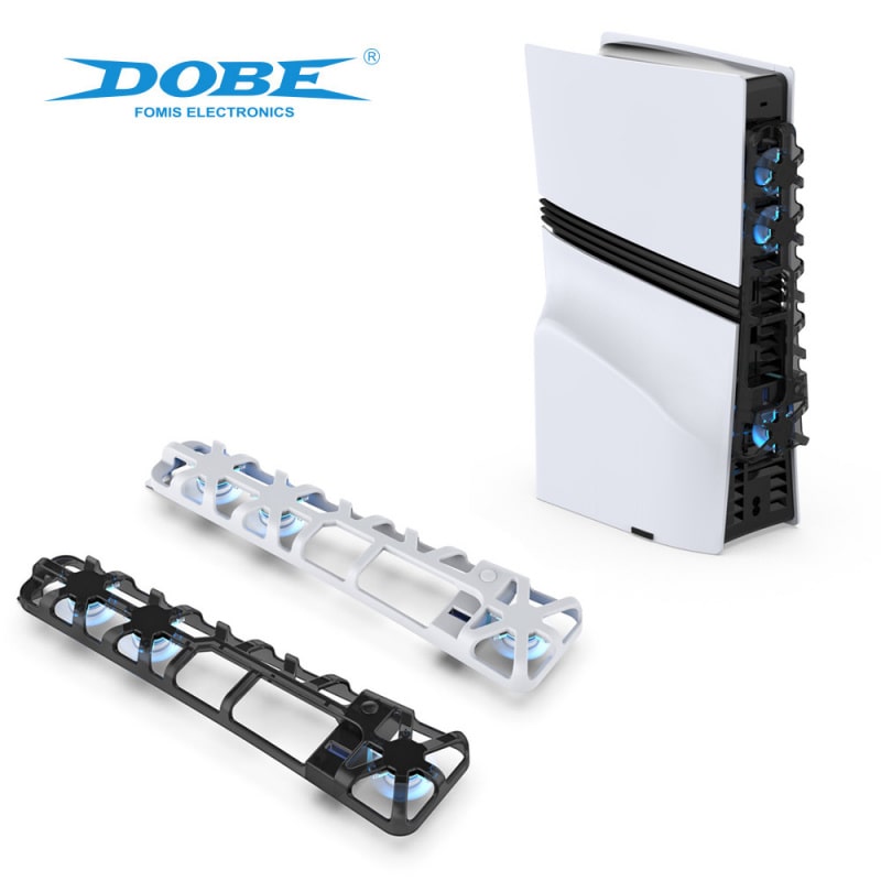 PlayStation 5 Pro USB køler. DOBE PS5 Pro Cooling Fan med LED. Hvid