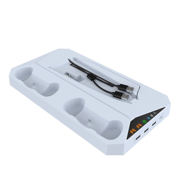 Multifunktionel PS5 Slim Cooling Stand med plads til PS5 controllere samt headphones - Image 6