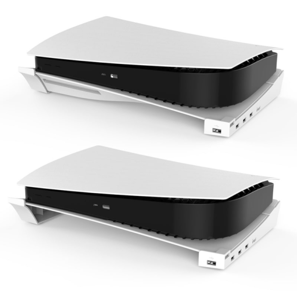 USB Hub og Horisontal stander Til PS5. Udvid til 4x USB porte. iPega. Hvid. - Image 2