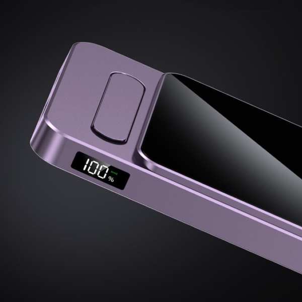 2-i-1 Magnetisk Powerbank. Trådløs & Superhurtig Powerbank. 10.000mAh, 15W/22.5W. Sort - Image 3