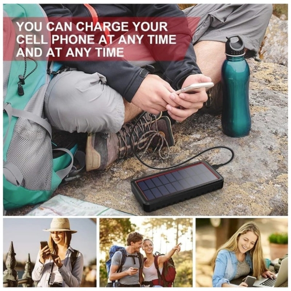Dywill HX160S6 Powerbank med Solceller  og Indbygget Lommelygte. 26800 mAh - Image 2