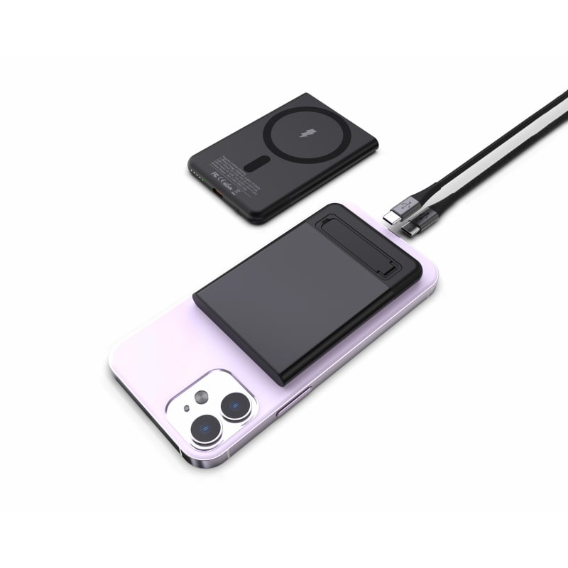 Magnetisk Ultra-Tynd Trådløs Powerbank. 5000mAh, 15W / 20W PD. Sort Magnetisk Ultra-Tynd Trådløs Powerbank. 5000mAh, 15W / 20W PD. Sort - Image 6