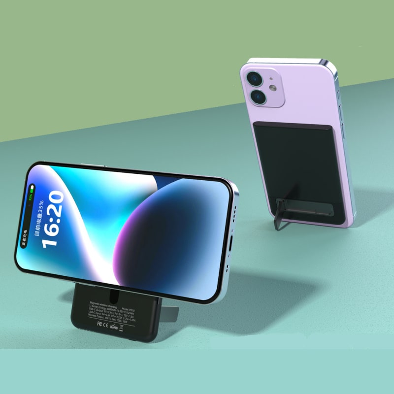 Magnetisk Ultra-Tynd Trådløs Powerbank. 5000mAh, 15W / 20W PD. Sort Magnetisk Ultra-Tynd Trådløs Powerbank. 5000mAh, 15W / 20W PD. Sort - Image 9