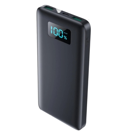 QTshine HX100K7 Powerbank. 2xUSB-A & 1xUSB-C. 13800mAh. Sort