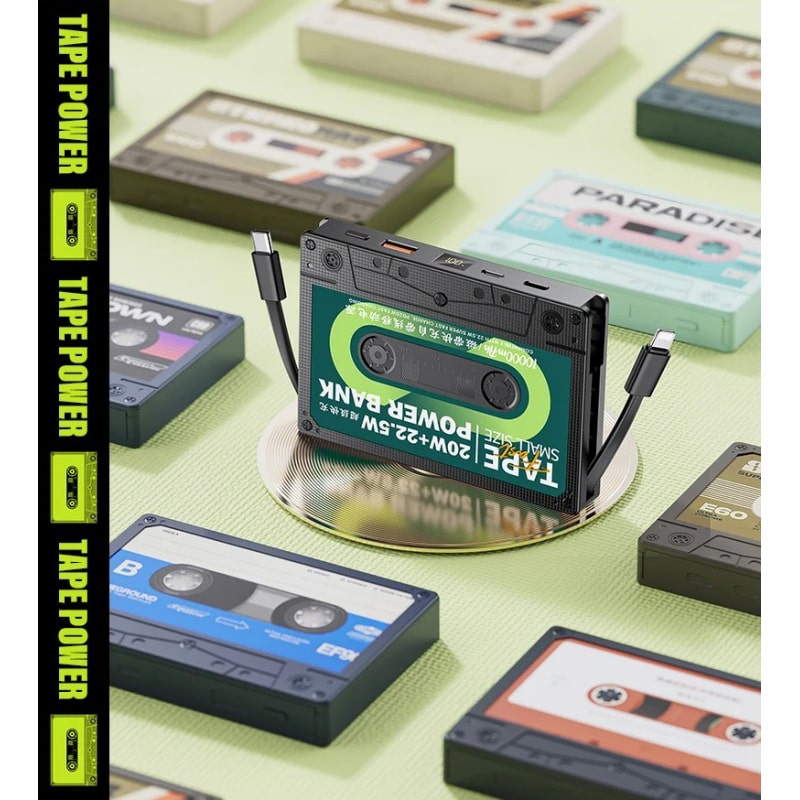 Remax RPP-533 retro kassettebånds Powerbank med USB-C samt lightning kabel. 10000mAh. Remax RPP-533 retro kassettebånds Powerbank med USB-C samt lightning kabel. 10000mAh. - Image 7