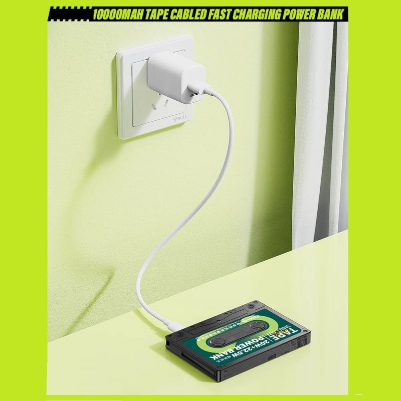 Remax RPP-533 retro kassettebånds Powerbank med USB-C samt lightning kabel. 10000mAh. Remax RPP-533 retro kassettebånds Powerbank med USB-C samt lightning kabel. 10000mAh. - Image 5