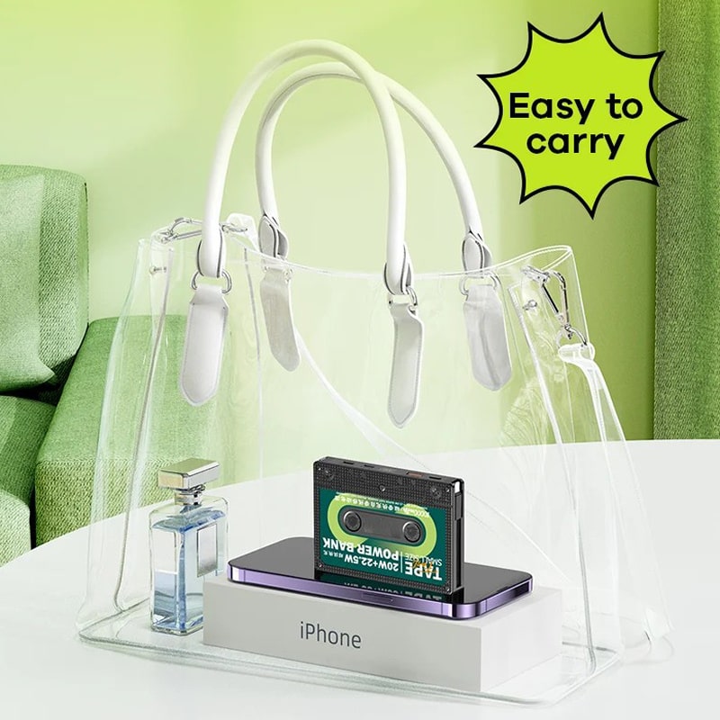 Remax RPP-533 retro kassettebånds Powerbank med USB-C samt lightning kabel. 10000mAh. Remax RPP-533 retro kassettebånds Powerbank med USB-C samt lightning kabel. 10000mAh. - Image 3