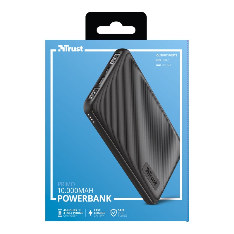 Trust Primo Powerbank. 10000mAh. Sort. Trust Primo Powerbank. 10000mAh. Sort. - Image 9