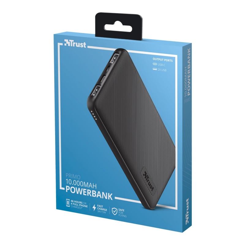 Trust Primo Powerbank. 10000mAh. Sort. Trust Primo Powerbank. 10000mAh. Sort. - Image 10