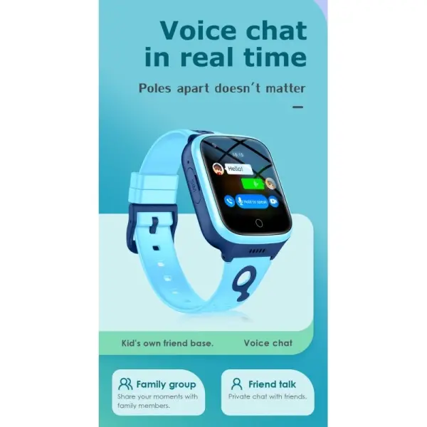 K9H Vandtæt GPS Smartwatch til børn med 4G. GPS-positionering, geo-hegn mm. Sort. - Image 7