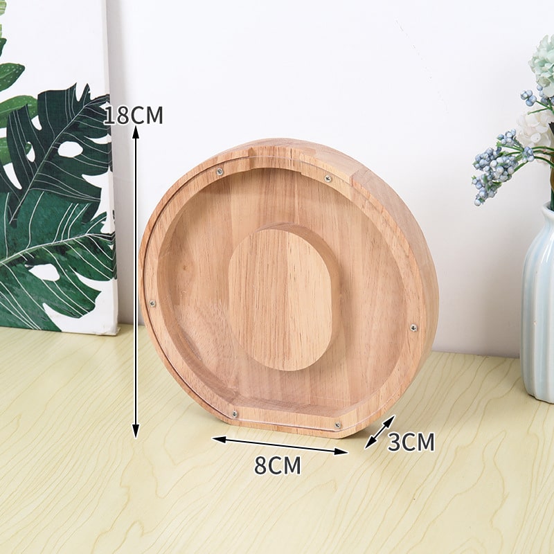 Flot Personlig Træbogstav Sparegris. Bogstav - O.