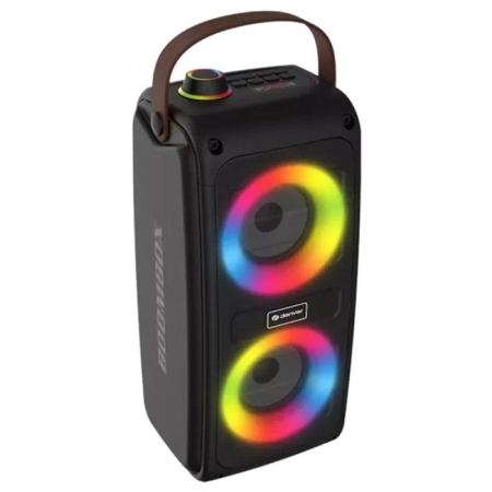 Denver BTV-230 Bluetooth Festhøjttaler med RGB LED Lys Denver BTV-230 Bluetooth Festhøjttaler Sort
