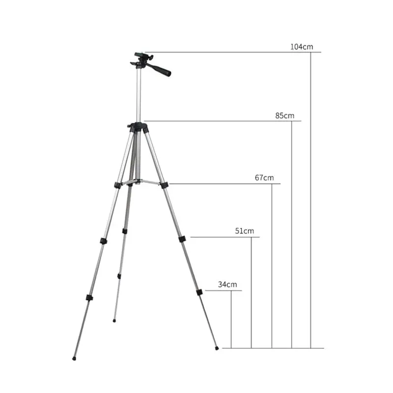 Smart Justerbart Tripod Stativ inkl. holder til mobiltelefon. Helt op til 104cm høj. Smart Justerbart Tripod Stativ inkl. holder til mobiltelefon. Helt op til 104cm høj. - Image 3
