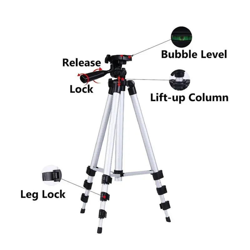 Smart Justerbart Tripod Stativ inkl. holder til mobiltelefon. Helt op til 104cm høj. Smart Justerbart Tripod Stativ inkl. holder til mobiltelefon. Helt op til 104cm høj. - Image 9