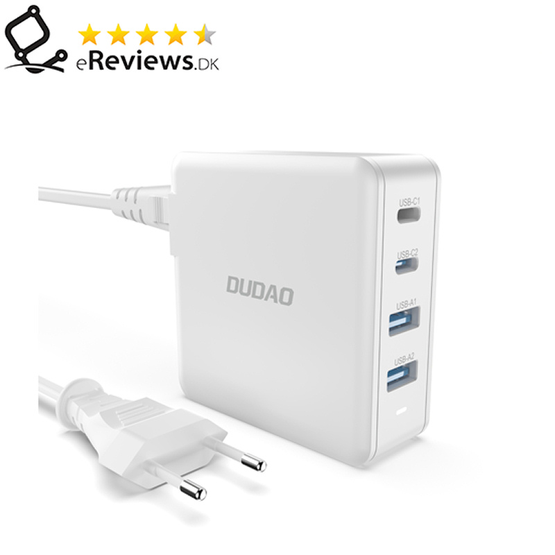 Dudao A100EU 100W Hurtigoplader med 4 porte – 2xUSB-C + 2xUSB-A til alle enheder (Hvid) Dudao A100EU 100W Hurtigoplader med 4 porte – 2xUSB-C + 2xUSB-A til alle enheder (Hvid) - Image 2