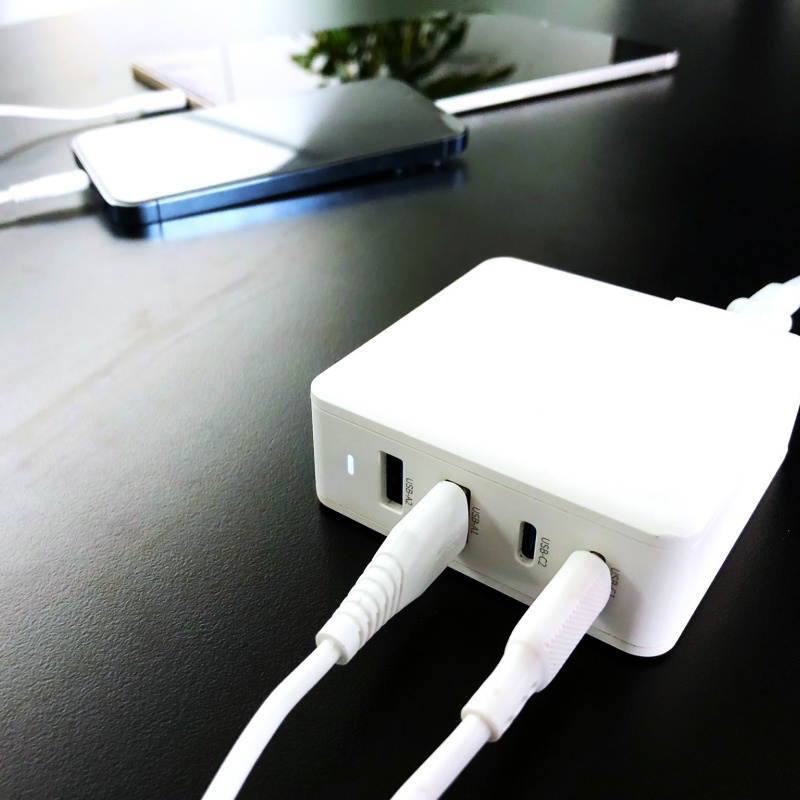Dudao A100EU 100W Hurtigoplader med 4 porte – 2xUSB-C + 2xUSB-A til alle enheder (Hvid) Dudao A100EU 100W Hurtigoplader med 4 porte – 2xUSB-C + 2xUSB-A til alle enheder (Hvid) - Image 4