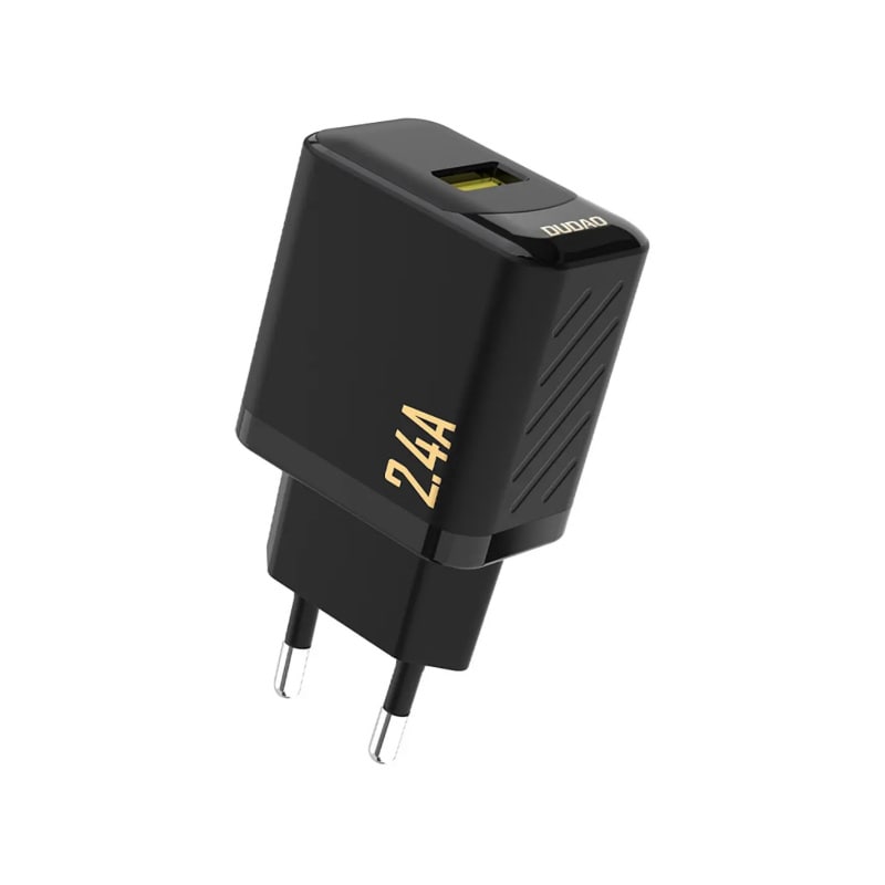 DUDAO A23 12W GaN USB oplader. Sort Dudao A23EU 12W GaN Adapter. USB-A Oplader i Elegant Sort