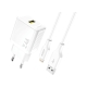 DUDAO A23L GaN 2.4A 12W USB oplader. Inkl. lightning kabel. Hvid DUDAO A23LEU GaN 2.4A USB oplader m lightning kabel i hvid