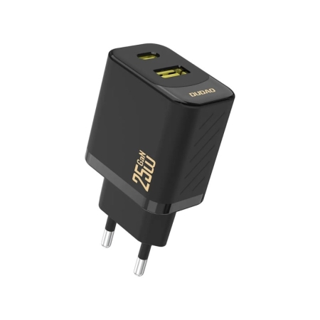 Dudao A26T GaN Adapter 25W.USB-C & USB-A hurtig opladning. Sort