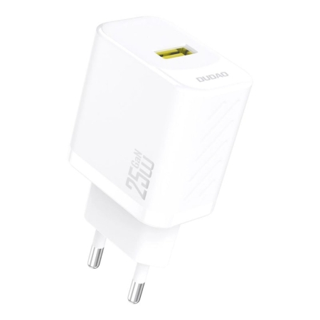 Dudao A27S QC 3.0 USB Oplader – 25W GaN USB-A Oplader. Hvid