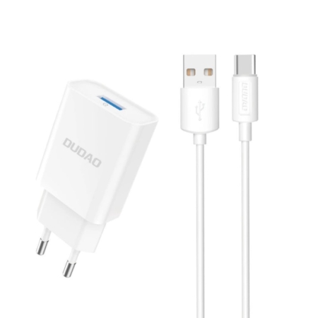 DUDAO A4EUT 10W USB oplader. Inkl USB-A til USB-C kabel