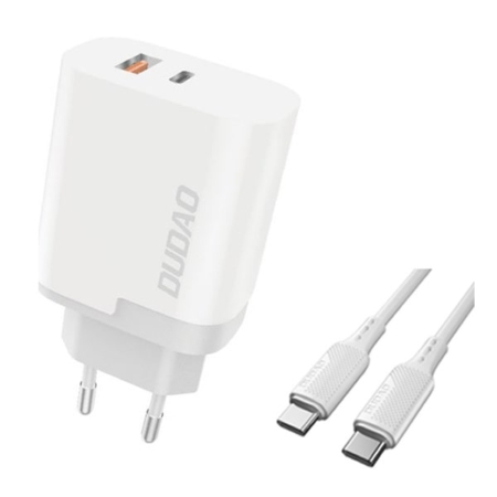 DUDAO A6XSEUT PD 22.5W Dual oplader. Inkl USB-C kabel