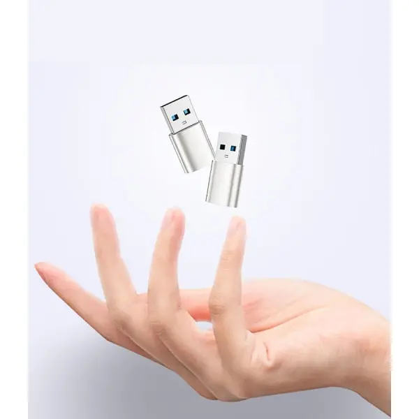 USB-A til USB-C Adapter. Silver. USB-A til USB-C Adapter. Silver. - Image 2