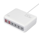 130W PD3.0 GaN Multi-port USB-C/USB-A Hurtig Oplader. Hvid