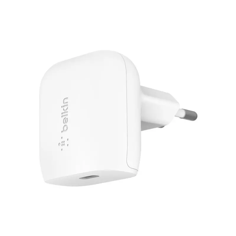 Belkin 18W USB-C oplader med Power Delivery. Hvid. Belkin 18W USB-C oplader. Lynhurtig Power Delivery oplader. Hvid.