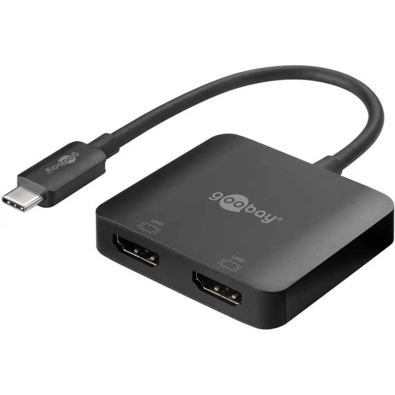 Goobay USB-C Adapter til 2x HDMI. USB-C til HDMI Splitter.