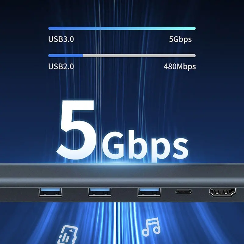 Aluminium 10 i 1 USB-C Hub og stander. USB-C PD 100W, 4K HDMI, 3xUSB 3.0, RJ45. 100W USB Dock. Aluminium 10 i 1 USB-C Hub og stander. USB-C PD 100W, 4K HDMI, 3xUSB 3.0, RJ45. 100W USB Dock. - Billede 11